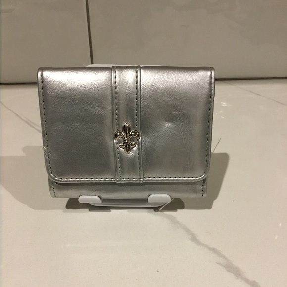 Vegan Leather Wallet with Silver Fleur-de-Lis Emblem Pick One (1) NWT - Picture 1 of 4